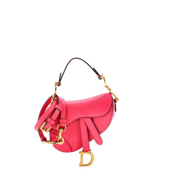 Pre-Owned Saddle Handbag with Strap Leather Micro By Rebag