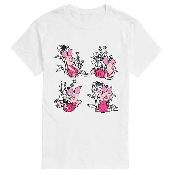 Winnie the Pooh - Piglet Flowers - Men's Short Sleeve Graphic T-Shirt