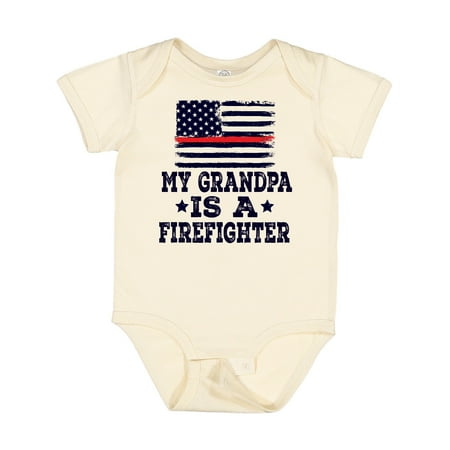 

Inktastic Firefighter Grandpa Fireman Flag Gift Baby Boy or Baby Girl Bodysuit