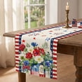 thumbnail image 5 of 4th of July Table Runner,Patriotic Flag Star Pattern Table Mat | Memorial Day Decorations - 250th Anniversary Fourth of July Kitchen Dining Table Decoration,72x13 Inch, 5 of 8