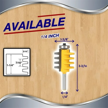 

Folzery Bit Tongue Groove Router Bit 1/4 Shank Solid Hardened Steel T-shape Wood Milling