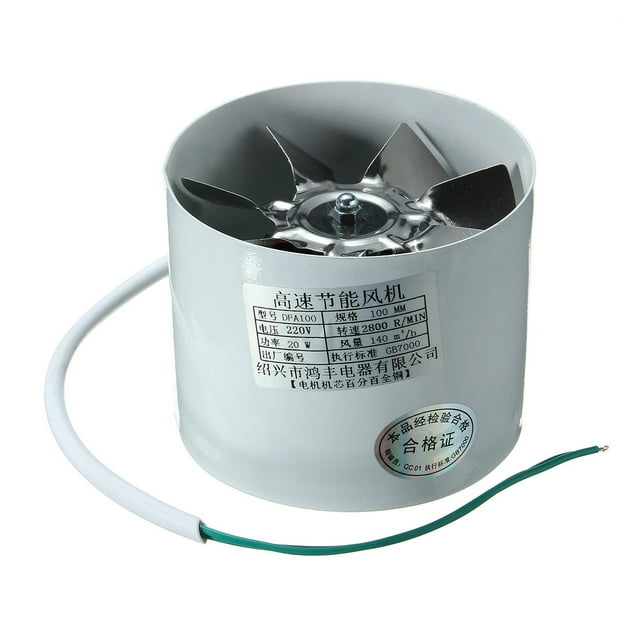 Duct Booster Vent Fan Air Exhaust Home Blower Grow Metal 4 Inch Inline Ducting Fans Exhausting Kitchen Ventilation ,Dual Power Supply