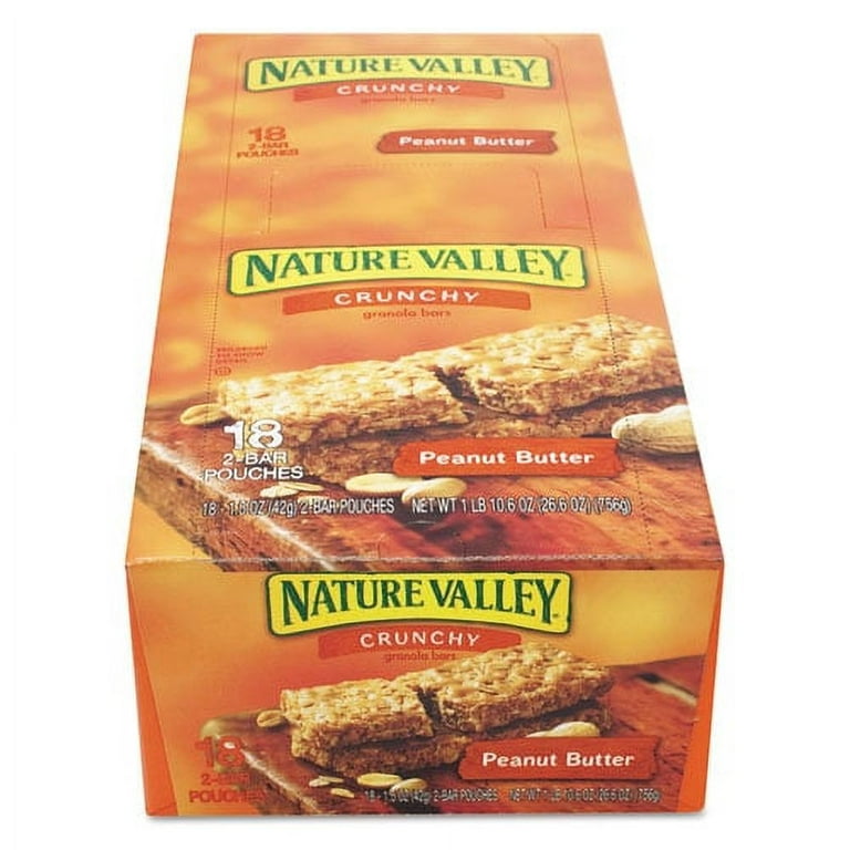 Granola Bars, Peanut Butter Cereal, 1.5 oz Bar, 18/Box Granola Bars, Peanut Butter Cereal, 1.5 oz Bar, 18/Box