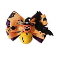 thumbnail image 2 of Detachable Halloween Pet Bow With Jingle Bell, Purple Black Witch Pumpkin Bat Ribbon Bow Collar Decor For Cats & Small Dogs, 2 of 5