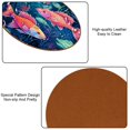 thumbnail image 5 of Fish 6pcs Microfiber Leather Round Car Coasters, 11x11 cm/4.3x4.3 in, Cup Holder Mats for Car, Set of 6 Absorbent Drink Coasters, 5 of 6