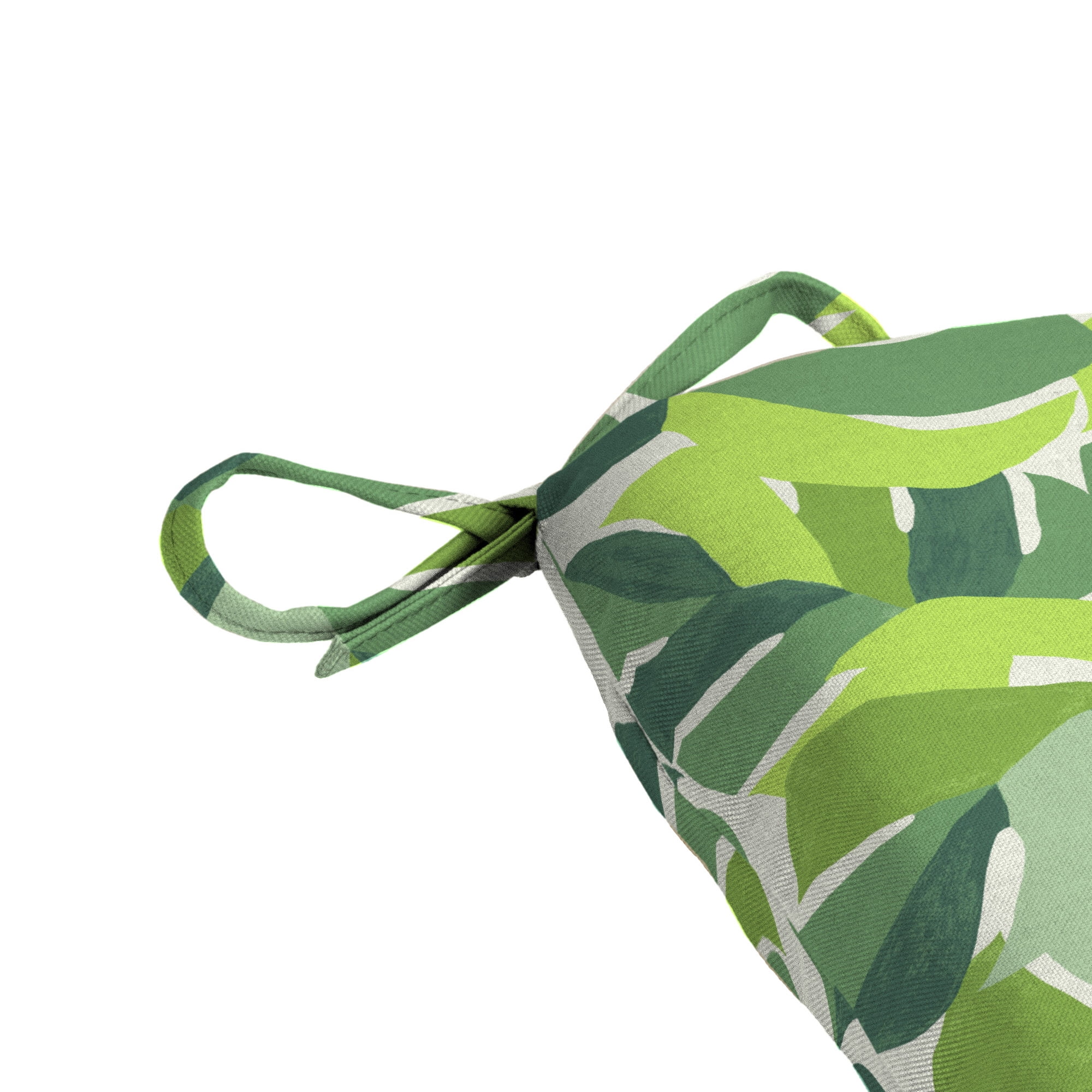 Mainstays 15.5" D x 17" W Green Monstera Rectangle Outdoor Seat Pad (1 Pack)