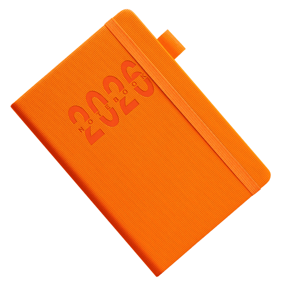 2026 Daily Planner, A5 Orange Life Organizer with Hourly Appointment Slots, Jan. 2026 - Dec. 2026, 360 Pages PU Leather Cover with Pen Loop, Lay-Flat Design