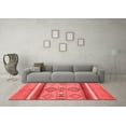 thumbnail image 3 of Ahgly Company Indoor Square Abstract Red Modern Area Rugs, 7' Square, 3 of 4