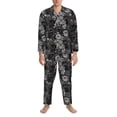 thumbnail image 3 of Daiia Rose Flowers for Men's Long-Sleeved Pajama Set – Soft & Comfortable Sleepwear Button-Up Pajamas Cozy Lounge Wear-Medium, 3 of 7