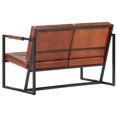 thumbnail image 3 of vidaXL 2-Seater Sofa Brown Real Goat Leather, 3 of 5