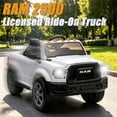 thumbnail image 3 of COCLUB RAM 2500 12V Electric Car for Kids, Ride on Toys W/Remote Control, Truck Bed Storage, Bluetooth, Music, Gift Pickup For Kids Aged 3-5, White, 3 of 8