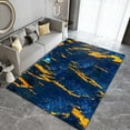 thumbnail image 3 of Yellow Dark Blue Abstract Area Rug, Rectangular Indoor Rug, Living Room Rug Machine Washable Non-Slip Durable Soft For Laundry Room Restaurant Hotel Bathroom 3x5ft, 3 of 6