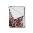 thumbnail image 2 of Country Soft Flannel Fleece Blanket, Painting of Spring Landscape Blooming Nature Flowering Tree and Fresh Grass Nature, Cozy Plush for Indoor and Outdoor Use, 50" x 60", Pink Green, by Ambesonne, 2 of 5