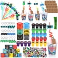 thumbnail image 1 of Set LiyIQ para fiestas, 292 unidades, con tazas, pajitas, pulseras y pegatinas, 1 of 6