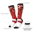 thumbnail image 4 of Gaeub Red Maple Leaf Printed Design Socks Stretchy High Tube Socks for Men Women Teens , Softball Soccer Socks for Hiking, Sport, 4 of 6