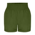 thumbnail image 4 of BLVB Women Elastic Waist Shorts Wide Leg High Waist Summer Casual Bermuda Beach Shorts with Pockets, 4 of 7