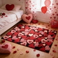 thumbnail image 2 of TIELUTT Tapis de la Saint-Valentin Cœur Rouge Saint-Valentin Petits Tapis d'Entrée Non Couverture Intérieure Extérieure pour Sofa Couvertures pour Femmes Petits Tapis pour Salle de Classe Couverture en Lin Jeté Duveteux Doux Blanc, 2 of 4