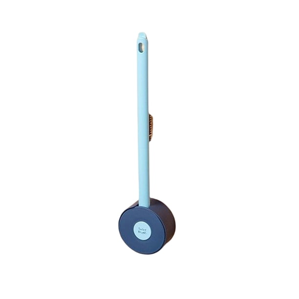 Injueey Cepillo de baño Montado en la pared Mango de plástico Cuarto de baño Lavabo Costura de grietas Limpiador Perforación Herramientas de limpieza Suministros de limpieza para el hogar Azul