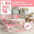 thumbnail image 5 of Barara King Toddler Table Chairs Set,Kids Play Table Set,Kids Table and Chairs Set for 4 with Graffiti Desktop-Pink, 5 of 8