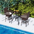 thumbnail image 3 of Costway 1 PCS 29" Patio 360° Swivel Bar Stool with Cross-Woven Armrests Footrest & Seat Cushion, 3 of 9