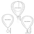 thumbnail image 3 of 2Pcs Lock Chain Necklace Set Statement Lock Pendant Necklace Adjustable Alloy Set Alloy Multilayer Chains Punk Choker for Men Women Type 2, 3 of 8
