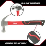Hyper Tough 16-Ounce Claw Hammer with Fiberglass Handle