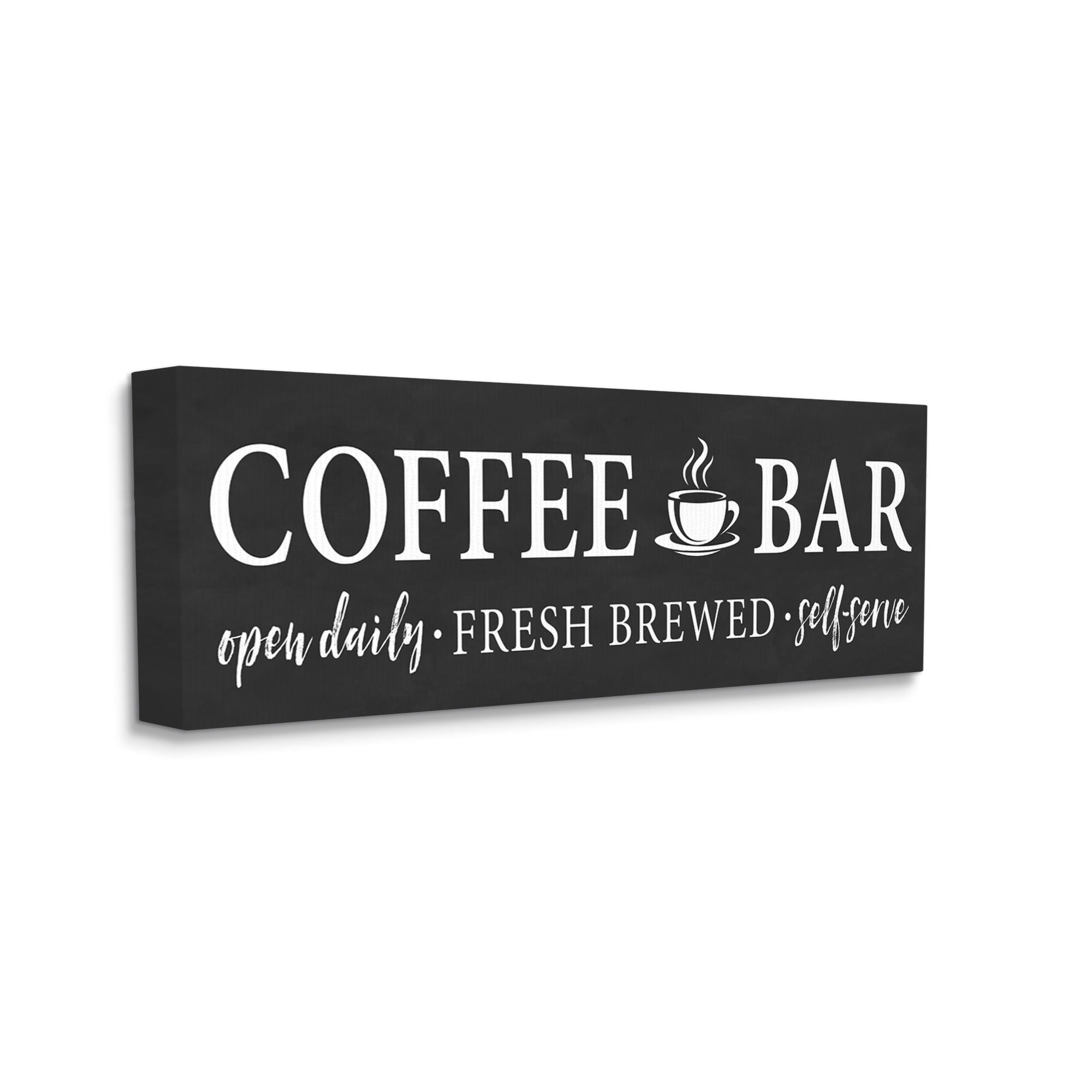 Stupell Industries Coffee Bar Open Sign Casual Black Design Graphic Art Gallery Wrapped Canvas Print Wall Art, Design by Lettered and Lined