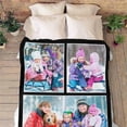 thumbnail image 5 of Custom Photo Collage Blanket for Family, Customized Bed Blanket with 10 Pictures & Text for Best Friends Kids Personalized Your Own Photos on Throw Blanket for Birthday Memorial Gifts, 5 of 6