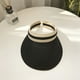 thumbnail image 3 of Sombrero de playa vacío, sombrero portátil para el sol, protección solar para exteriores, estilo simple, sombrero informal para exteriores (negro), 3 of 5