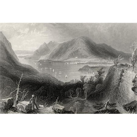 View From Fort Putnam Hudson River USA From A 19th Century Print Engraved by R Sands After Bartlett Print, Large - 34 x