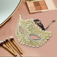 thumbnail image 4 of Unique Bargains 1 Pc Pointed Head Dragon-Design Half Face Party Mask for Masquerade Party Gold Tone, 4 of 5