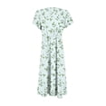 thumbnail image 6 of Women's Floral V-neck Short-sleeved Dress, Retro Elegant A-line Vacation Beach Dress, 6 of 9