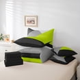 thumbnail image 5 of YST Lime Green Black Grey Geometric Triangle Bedding Set, 7-Piece, Modern Abstract, Full Size, Reversible, Bed in a Bag, 5 of 5