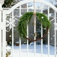 thumbnail image 6 of Mini Christmas Wreath 8.6 Inch Small Norfolk Wreaths for Kitchen Cabinets Vintage Mini Wreath with Wood Bead Bell Rustic for Xmas Front Door Window Chair Fireplace Farmhouse Decor, 6 of 7