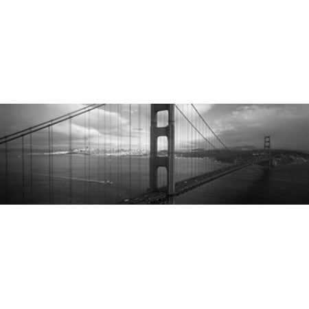 High angle view of a bridge across the sea Golden Gate Bridge San Francisco California USA Canvas Art - Panoramic Images (18 x