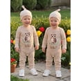 thumbnail image 3 of Cjfdfy Newborn Twins Matching Outfits for Baby Boy Girl Hospital Going Home Outfit Spring Fall Winter Clothes Owl Print Ribbed Rompers Long Sleeve Jumpsuits Hat 2Piece Set, 3 of 9