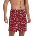 thumbnail image 2 of Balery Festive Reindeer Pantalones cortos de pijama de punto de algodón para hombre con cinturilla y bolsillos-Small, 2 of 6