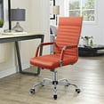 thumbnail image 2 of Lacoo Mid-Back Faux Leather Office Desk Chair Executive Conference Task Chair with Arms, Orange, 2 of 7