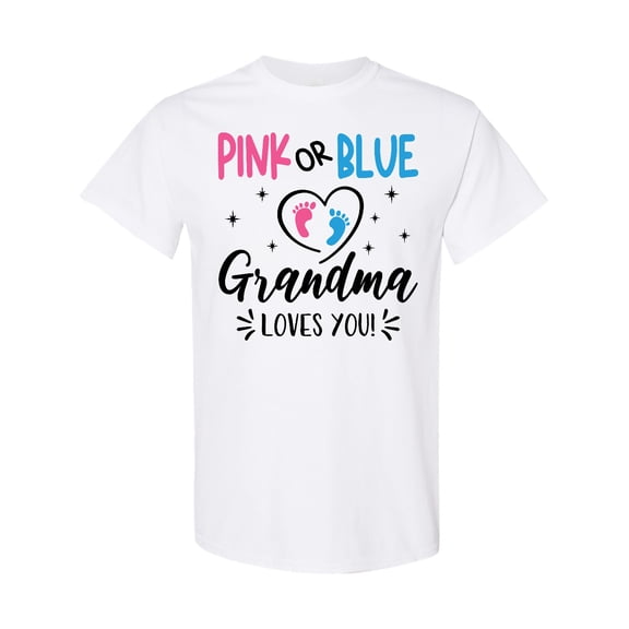 Inktastic Pink or Blue Grandma Loves You T-Shirt