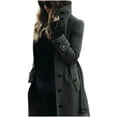 thumbnail image 4 of MIUOWANP Coat for Women Trendy Long Autunm And Winter Women Casual Tops Coat Long Sleeve Suit Collar Solid Cardigan Buttons Nizi Overcoat Tops Windbreaker, 4 of 4