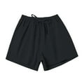 thumbnail image 2 of JJHGVB Bermuda Shorts for Women Plus Size Casual Summer Shorts Lounge Shorts Wide Leg Travel Shorts Summer Shorts with Pockets Comfy Lightweight Comfy shorts Pull On Shorts womens short Black 1 3XL, 2 of 4