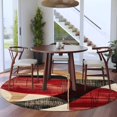 thumbnail image 3 of Round Rugs 5Ft, Red Black Abstract Round Area Rug Washable Indoor Throw Carpet, Vintage Artwork Beige Soft Non Slip Circle Rug for Cabinet Bathroom Home Decor Aesthetic, 3 of 8