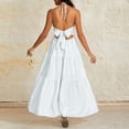 thumbnail image 4 of Delconic Women’s Halter Neck Maxi Dress Sleeveless Tiered Flowy Long Dress Lightweight Summer Casual Sundress White L, 4 of 5