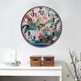 thumbnail image 2 of Yayeee Wall Clock Battery Operated 9.5" Silent Quartz Non-Ticking for Living Room Decor, Vibrant Flowers, 2 of 8