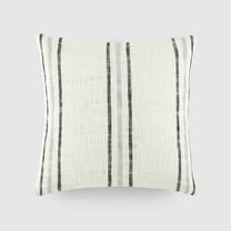 Cotton Slub Textured Throw Pillow in Framed Farmhouse Stripe by Comfort Canopy