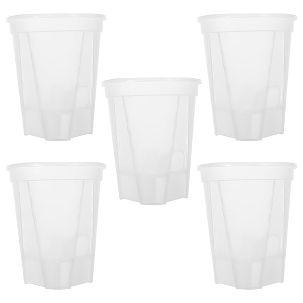 5 macetas autorriego con absorción automática de agua para orquídeas.