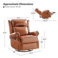 thumbnail image 6 of Power Genuine Leather Recliner Chair with Nailhead Trim Swivel Rocking Power Lounge Apartment Saddle, 6 of 8