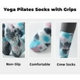 thumbnail image 5 of Women's Yoga Pilates Socks with Grips Non Slip Colorful Tie Dye Cushioned Crew Socks for Barre Ballet Dance, Medium 6-9, 5 of 7