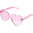thumbnail image 1 of Gafas de sol con forma de corazón sin montura, transparentes, coloridas, para fiestas (rosa), 1 of 5