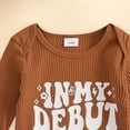 thumbnail image 5 of Wonitaaizi Newborn Baby Boy Fall Outfit Romper Long Sleeve Jumpsuit Bodysuit Cute Infant Clothes (3-6 Months,Coffee), 5 of 7